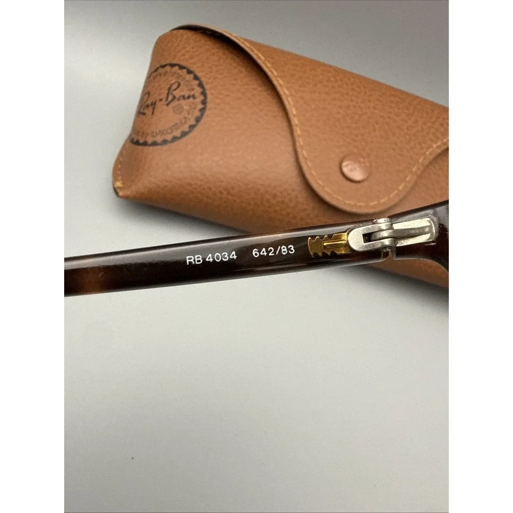 Ray-Ban RB4034 Predator 642/83 Polarized Wrap Sunglasses Havana Brown w/ Case